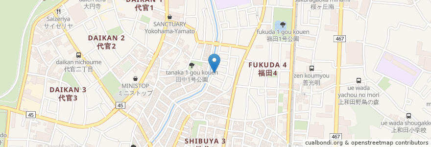 Mapa de ubicacion de 坂本音楽教室 en Japonya, 神奈川県, 大和市.