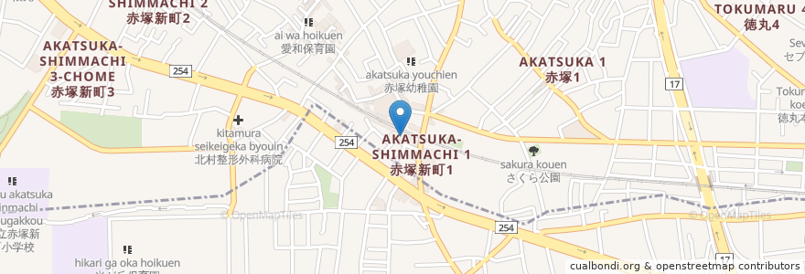 Mapa de ubicacion de コメダ珈琲店 en Jepun, 東京都, 練馬区.
