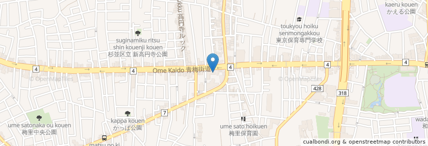 Mapa de ubicacion de 新高円寺耳鼻科 en Japan, Tokio, 杉並区.