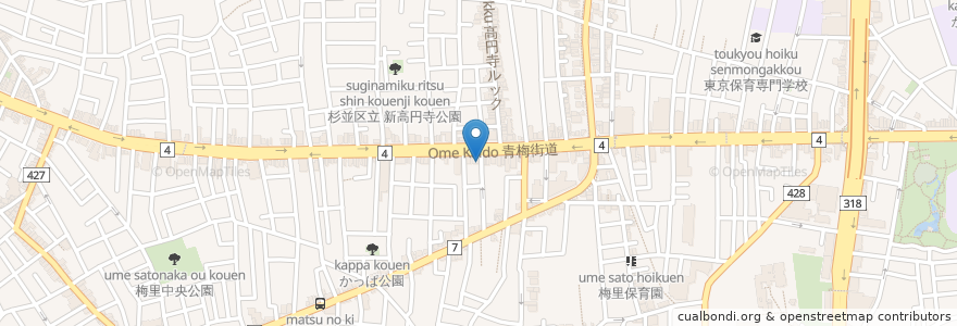 Mapa de ubicacion de 獨壹荘 en Japan, 東京都, 杉並区.