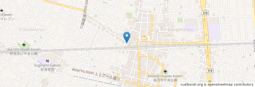 Mapa de ubicacion de 肉合戦 en 日本, 東京都, 杉並区.