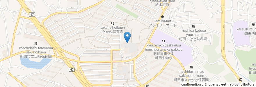 Mapa de ubicacion de 万寿園 en اليابان, 東京都, 町田市.