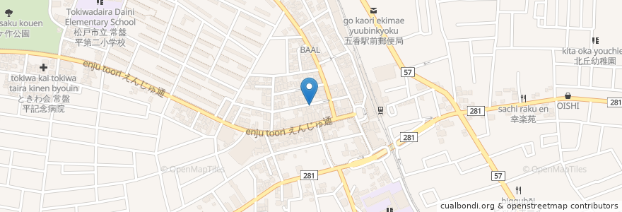 Mapa de ubicacion de 活魚料理丸昇 en Japan, Präfektur Chiba, 松戸市.