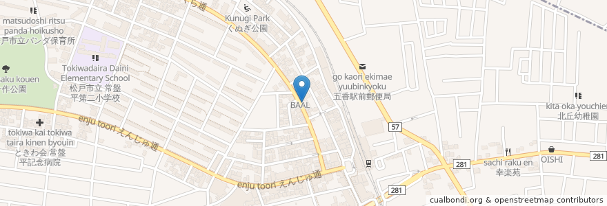 Mapa de ubicacion de フローラル動物病院 en Giappone, Prefettura Di Chiba, 松戸市.