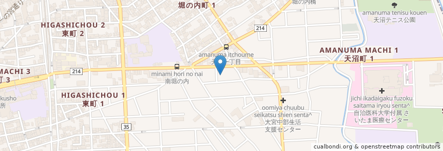 Mapa de ubicacion de 天沼一丁目中部自治会館 en Japão, 埼玉県, さいたま市, 大宮区.