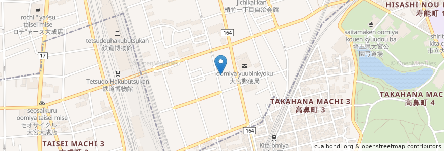 Mapa de ubicacion de 東大成1丁目自治会館 en 日本, 埼玉県, さいたま市, 大宮区.