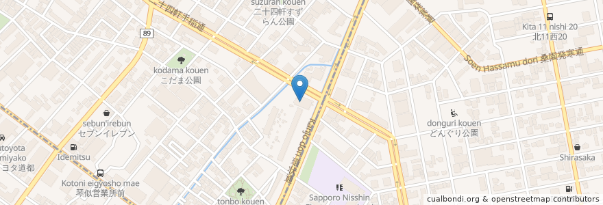 Mapa de ubicacion de 24軒腎泌尿器科クリニック en Japonya, 北海道, 石狩振興局, 札幌市, 中央区.