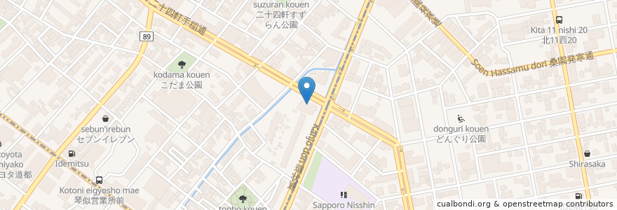 Mapa de ubicacion de なの花薬局 en Japonya, 北海道, 石狩振興局, 札幌市, 中央区.