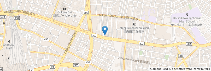 Mapa de ubicacion de Hies en 日本, 东京都/東京都, 新宿区/新宿區.