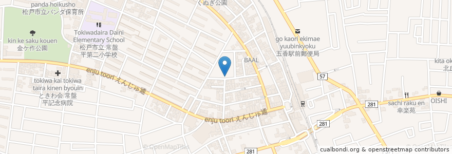 Mapa de ubicacion de 災害ベンダー en Japan, Präfektur Chiba, 松戸市.