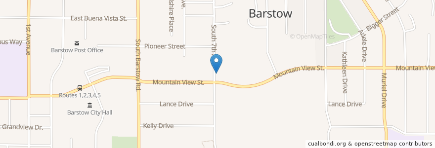 Mapa de ubicacion de BCH Drop Box en United States, California, San Bernardino County, Barstow.