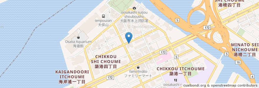 Mapa de ubicacion de パナソニック エイジフリーケアセンター天保山 en Japan, 大阪府, Osaka, 港区.