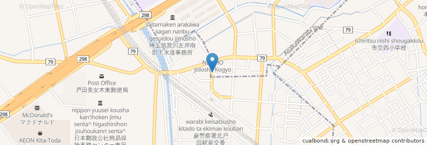 Mapa de ubicacion de トヨタレンタカー  北戸田駅前店 en 日本, 埼玉県, 戸田市.