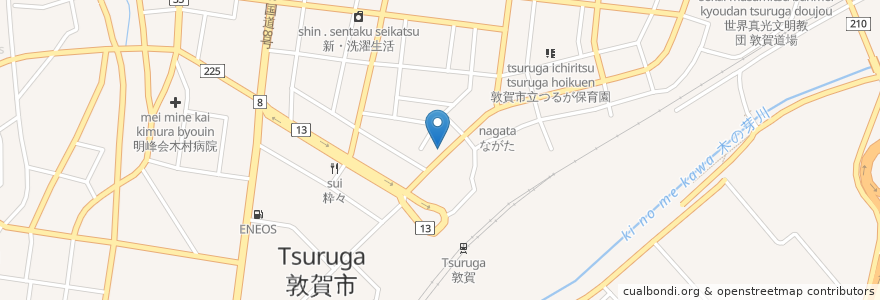 Mapa de ubicacion de トヨタレンタリース福井 敦賀駅前店 en 日本, 福井県, 敦賀市.