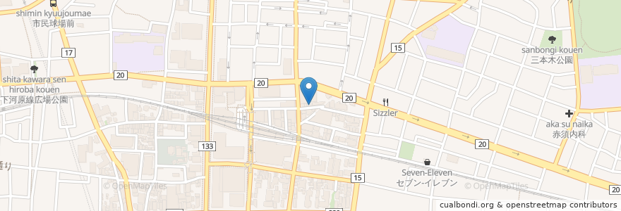 Mapa de ubicacion de Simba en 日本, 东京都/東京都, 府中市.