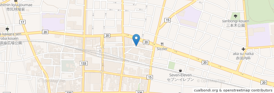 Mapa de ubicacion de Chot bar en Giappone, Tokyo, 府中市.