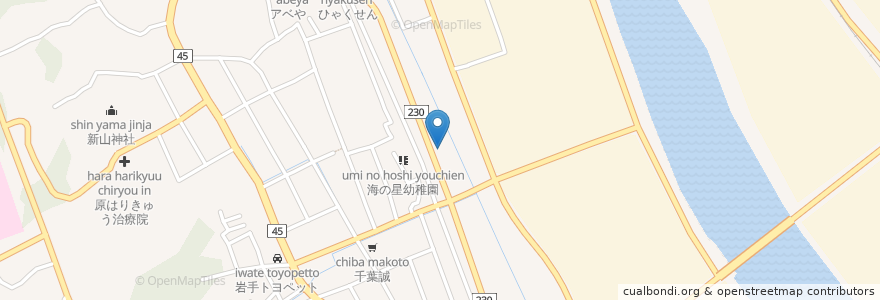 Mapa de ubicacion de 水野石油㈱ 大船渡デリバリーセンター en Jepun, 岩手県, 大船渡市.