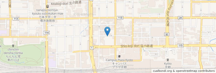 Mapa de ubicacion de いち膳 en Japan, 京都府, Kioto, 下京区.