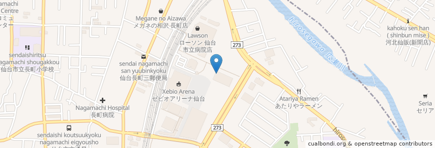 Mapa de ubicacion de あすと長町整形外科クリニック en Japón, Prefectura De Miyagi, 仙台市, 太白区.