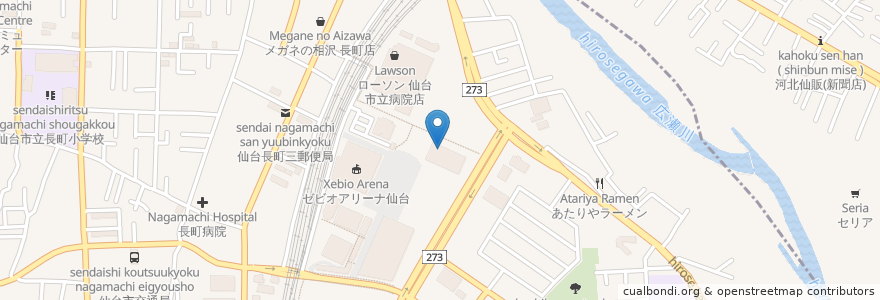 Mapa de ubicacion de あすと長町皮ふ科クリニック en Япония, Мияги, 仙台市, 太白区.