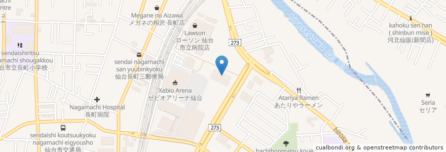 Mapa de ubicacion de 仙台調剤薬局あすと長町店 en 日本, 宮城県, 仙台市, 太白区.