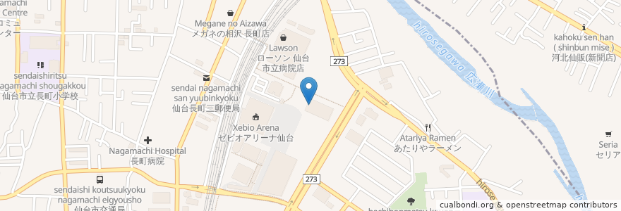 Mapa de ubicacion de あすと耳鼻科 en 日本, 宮城県, 仙台市, 太白区.
