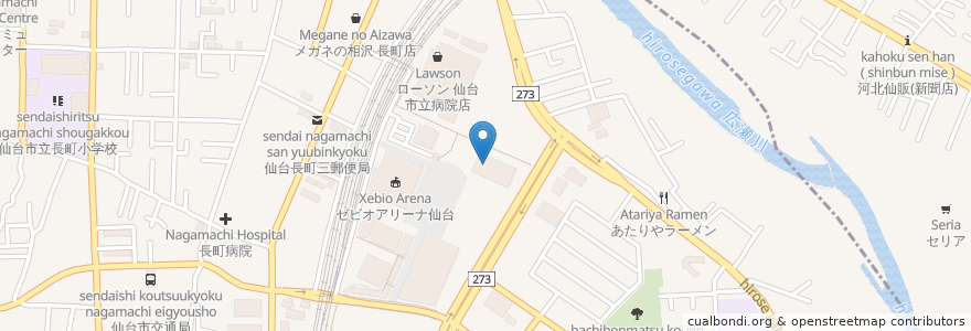 Mapa de ubicacion de あすと長町みんなのクリニック en Japan, 宮城県, 仙台市, 太白区.