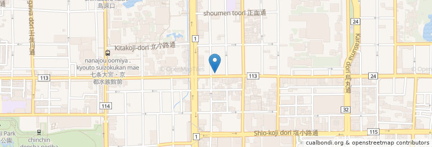 Mapa de ubicacion de パッチョコーネ en Japão, 京都府, Quioto, 下京区.