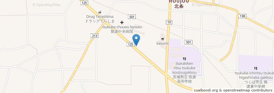 Mapa de ubicacion de 麺屋必道 en 日本, 茨城県, つくば市.
