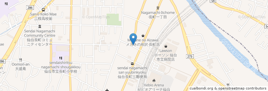 Mapa de ubicacion de マンマ・ビバ en 일본, 미야기현, 仙台市, 太白区.