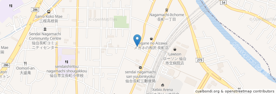 Mapa de ubicacion de 石橋皮膚科クリニック en Japão, 宮城県, 仙台市, 太白区.