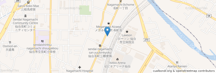 Mapa de ubicacion de 今野歯科医院 en Japan, Präfektur Miyagi, 仙台市, 太白区.