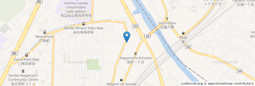 Mapa de ubicacion de びーわん en Jepun, 宮城県, 仙台市, 太白区.