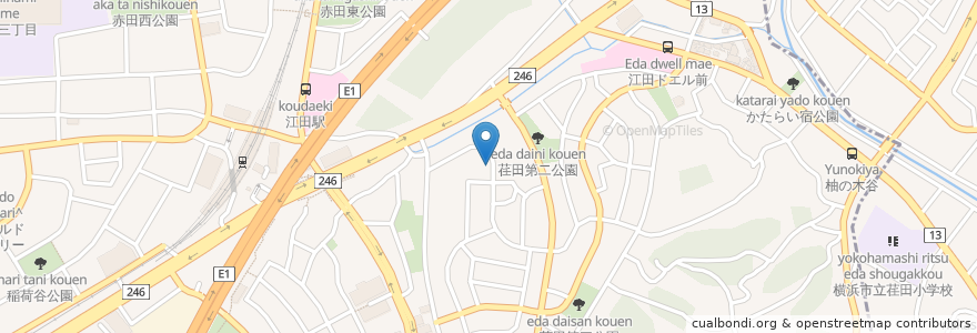 Mapa de ubicacion de 日本料理 天よし en 日本, 神奈川県, 横浜市, 青葉区.