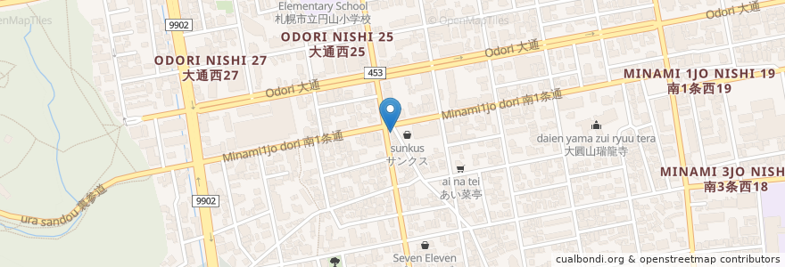 Mapa de ubicacion de SOI en 日本, 北海道, 石狩振興局, 札幌市, 中央区.