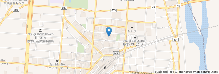 Mapa de ubicacion de まねきねこ en 일본, 가나가와현, 厚木市.