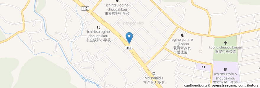 Mapa de ubicacion de KDC en 日本, 神奈川県, 厚木市.