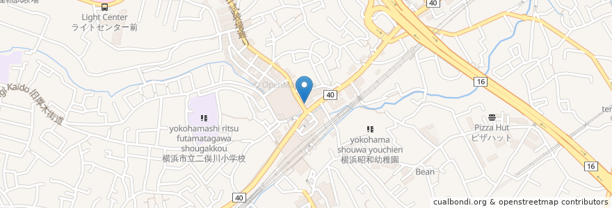 Mapa de ubicacion de カラオケの鉄人 en اليابان, كاناغاوا, 横浜市, 旭区.