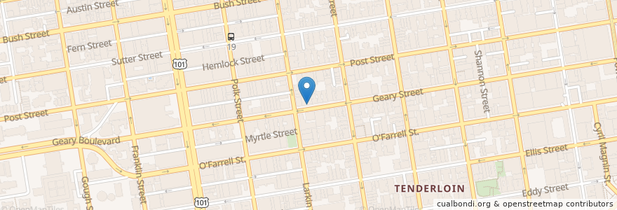Mapa de ubicacion de Domino's en United States, California, San Francisco City And County, San Francisco.