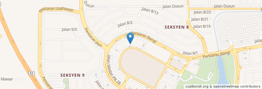Mapa de ubicacion de Mohd Chan en Malaysia, Selangor, Kajang Municipal Council.