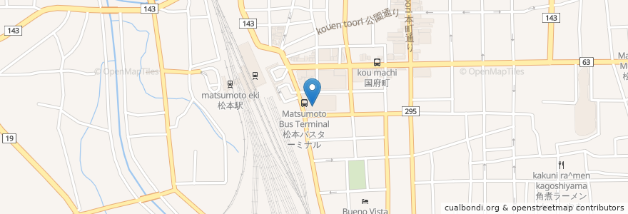 Mapa de ubicacion de 餃子の王将 en اليابان, ناغانو, 松本市.
