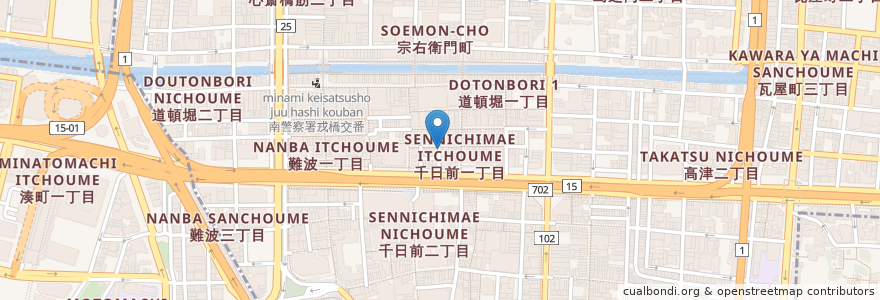 Mapa de ubicacion de Yuki's bar en Japan, Präfektur Osaka, 大阪市, 中央区.