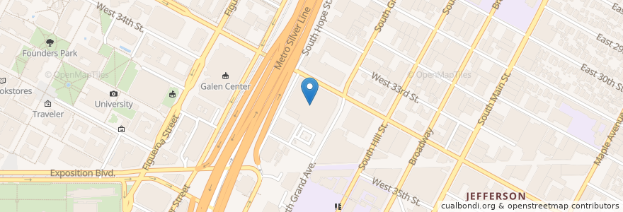 Mapa de ubicacion de Parking Center en アメリカ合衆国, カリフォルニア州, Los Angeles County, ロサンゼルス.