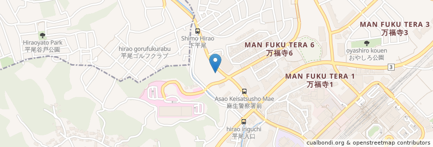 Mapa de ubicacion de キリン堂 en Japonya, 神奈川県, 川崎市, 麻生区.