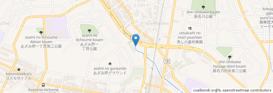 Mapa de ubicacion de 恵愛眼科 en Jepun, 神奈川県, 横浜市, 青葉区.