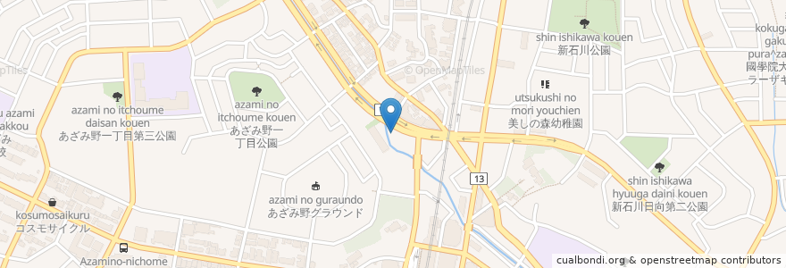 Mapa de ubicacion de Yamaguchi Dermatology Urology en Japan, Kanagawa Prefecture, Yokohama, Aoba Ward.