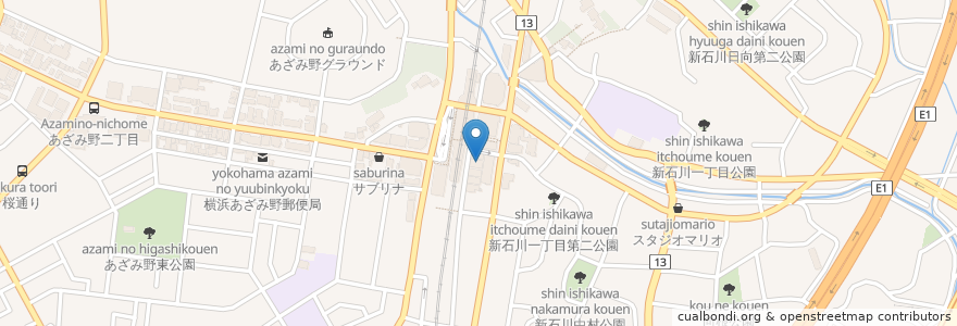 Mapa de ubicacion de KUMON en Japonya, 神奈川県, 横浜市, 青葉区.