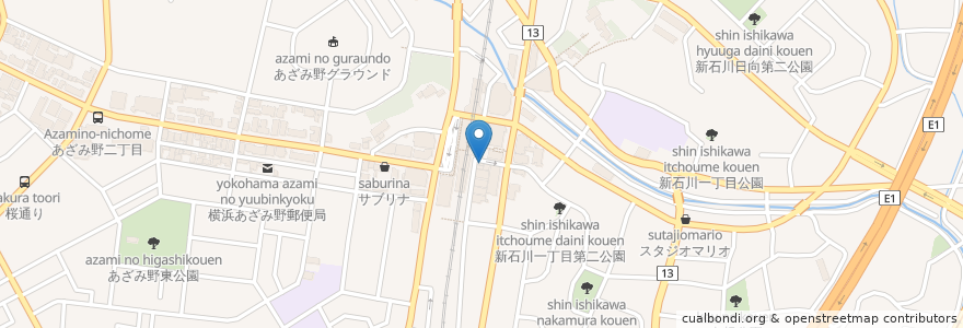 Mapa de ubicacion de QLAN en 일본, 가나가와현, 요코하마시, 青葉区.