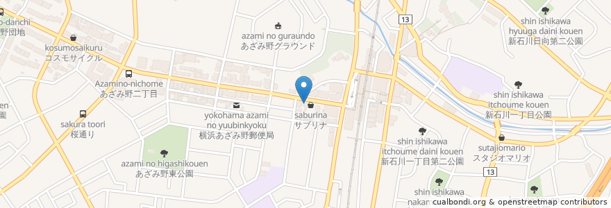 Mapa de ubicacion de クロダ矯正歯科 en 日本, 神奈川縣, 横滨市, 青葉区.