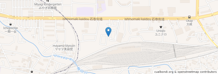 Mapa de ubicacion de ながや歯科医院 en Japan, Präfektur Miyagi, 仙台市, 宮城野区.